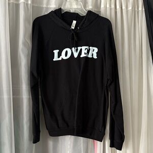 Black Hoodie with White 'LOVER' Print